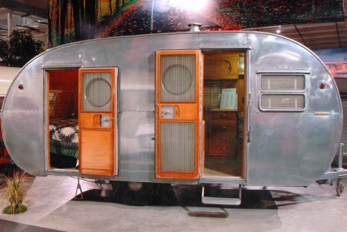 From RV Museum and Hall of Fame - 2-door travel trailer 1954