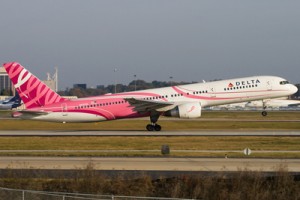 Delta pink plane