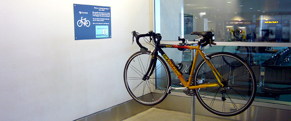 Portland Airport bicycle assembly station
