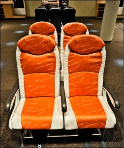 orange airplane seat