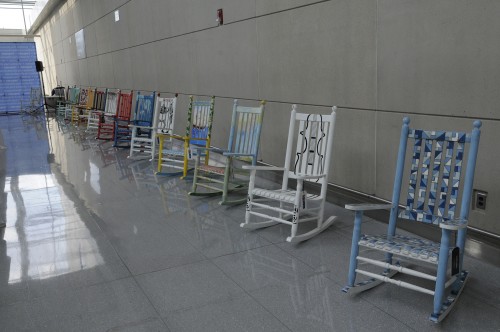19 new rocking chairs at Boston Logan airport