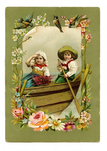 Vintage postcard kids