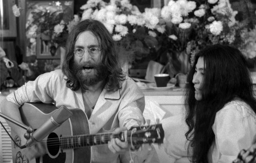 John and Yoko recording Give Peace a chance