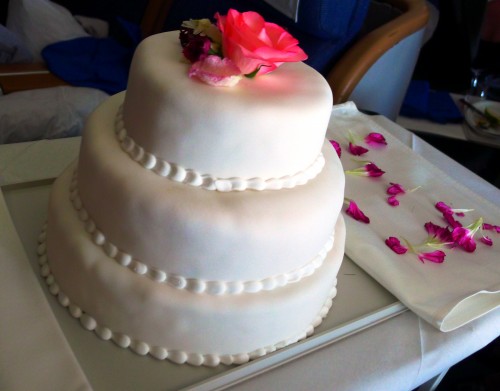 Wedding cake for SAS same-sex wedding flight