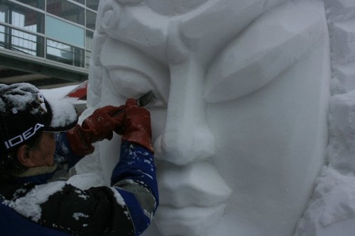 Harbin ice carvers at Edmonton Airport