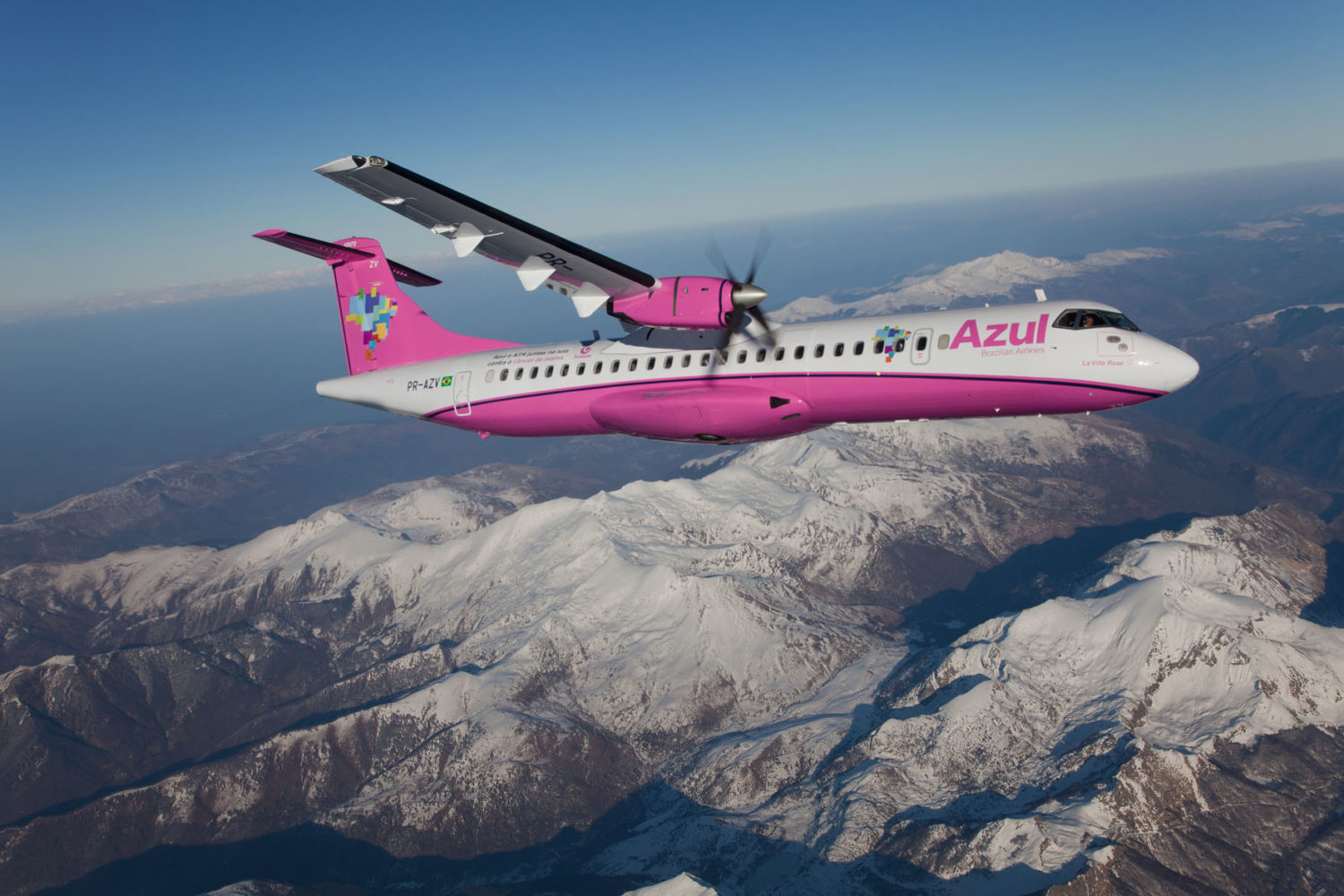 Azul pink plane promotes breast cancer awareness
