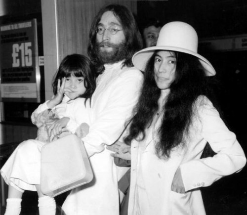 John and Yoko at the airport