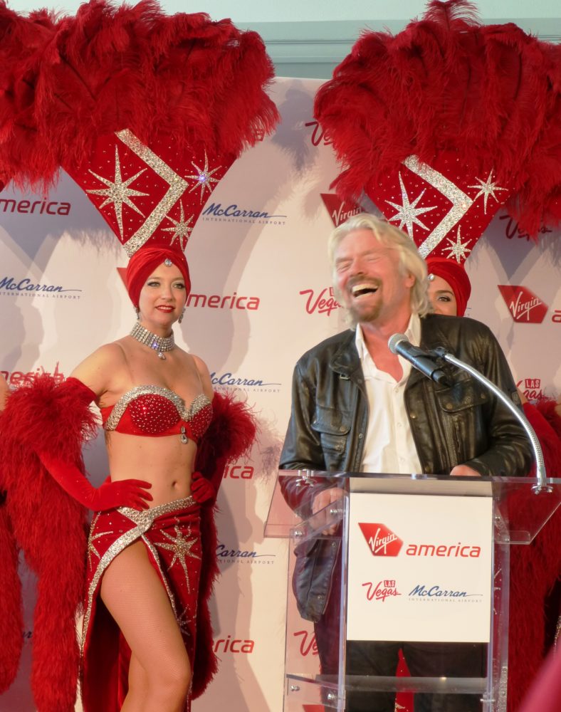Virgin America Richard Branson and the showgirls