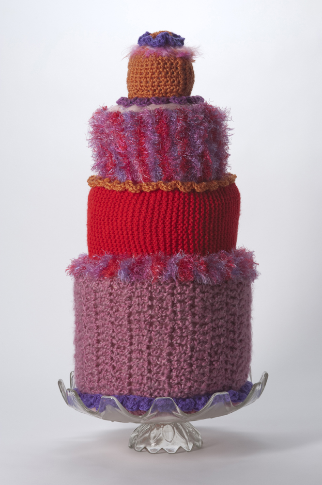 PHL CAKE Melissa Maddonni Haims, Strawberry Rhubarb, yarn, fabric, stuffing, buttons, 2013