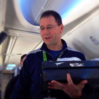 ALASK AIRLINES CEO SERVING BREAKFAST (courtesy Alaska Air)