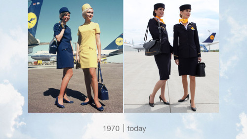 Lufthansa then and now flight attendants