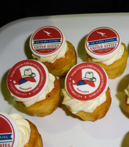 Qantas - celebratory cupcakes helped kick off the first Qantas A380 flight from Sydney to Dallas