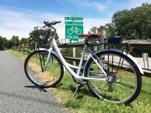 Travelers can rent a bike at BWI airport and ride  along the BWI Trail. courtesy BWI