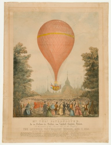 air and space ballooning postcard