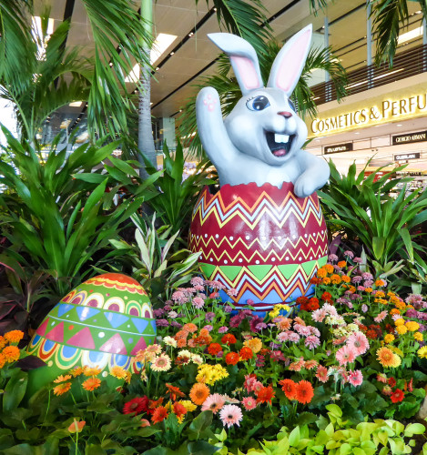 The Easter Bunny is still on duty at Changi Airport