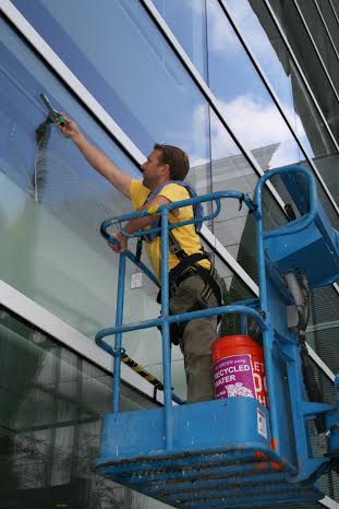 San Jose Mineta Int'l Airport_ Windows no longer pressure washed, but washed by hand, and with recycled water.