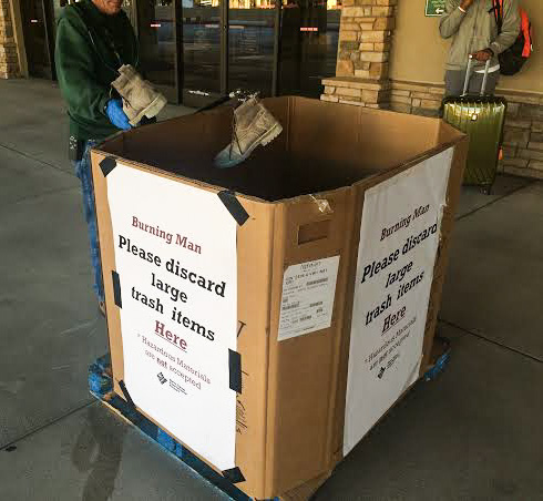 Large boxes are set up at RNO airport to collect tons of trash and unwanted items Burners will leave behind_edited