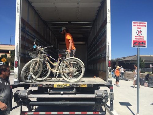 The local Kiwanis club has a drop-off station to collected unwanted bikes used at the Burning Man festival. Bikes will be refurbished and given to local children