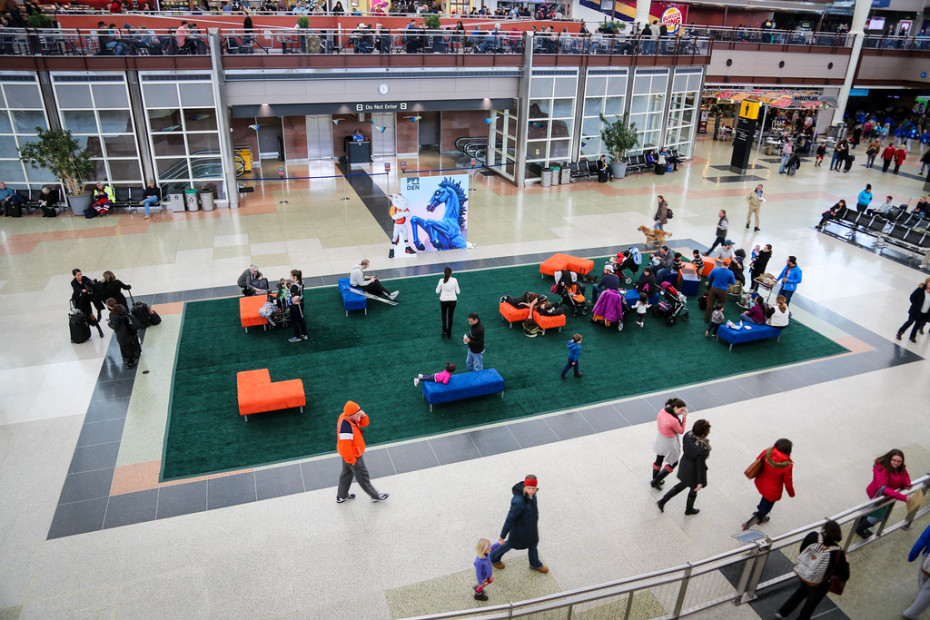 Denver Airport Super Bowl ready Stuck at the Airport
