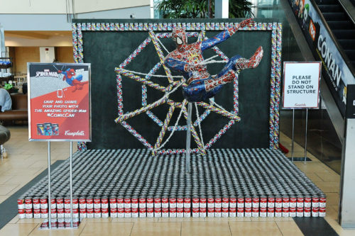 (Spider-Man "canstruction' photo by Jerod Harris/Getty Images for Campbell Soup Company)