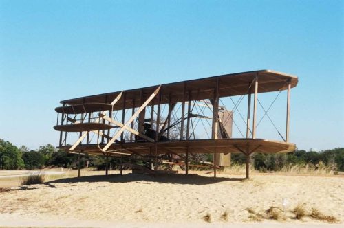 Sculpture at the Wright Brothers National Monument _courtesy National Park Service