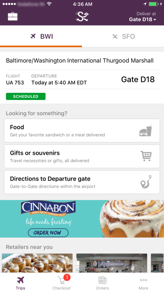 Finally Apps To Deliver Food Merchandise To The Gate Stuck At