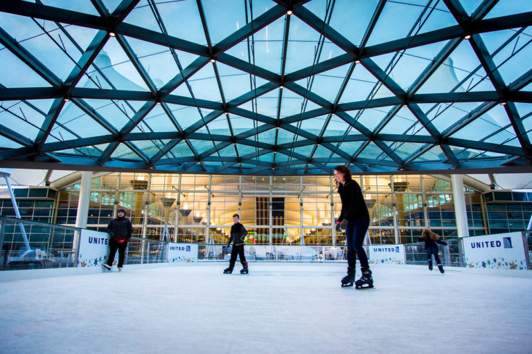 Free iceskating at Denver International Airport Stuck at the Airport
