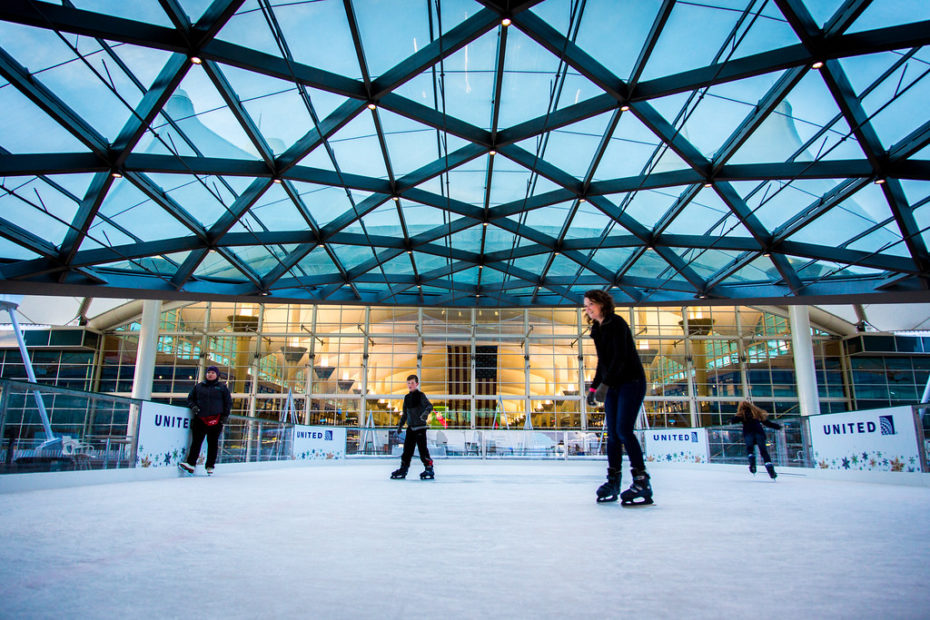 Free iceskating at Denver International Airport Stuck at the Airport