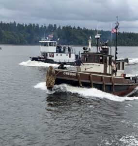 We’re on a … tugboat