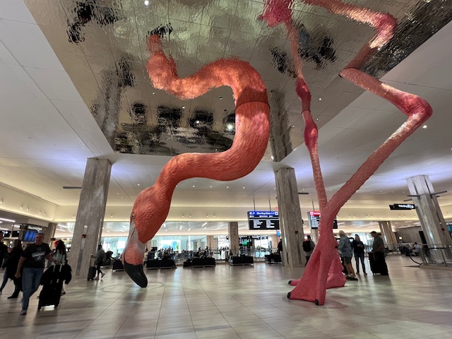We met Tampa Int’l Airport’s giant flamingo