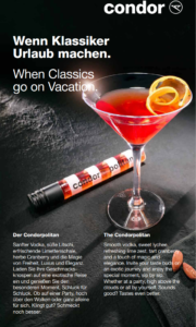 The cutest inflight drink? Condor’s Condorpolitan