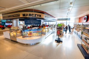 At DEN Airport: Flip board at Marczyk Fine Foods