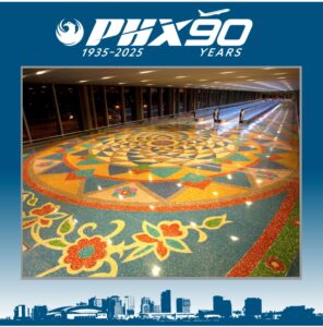 PHX Sky Train birthday. Check out the terrazzo floors.