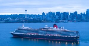 We’re on a Cunard ship. (But just for a visit)