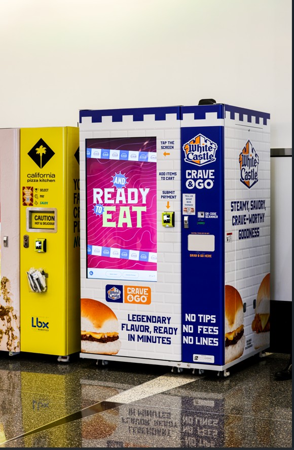 New vending machines at BOS Logan dispense White Castle sliders, cheesecake & pizza