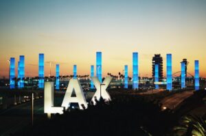 Bye, Bye LAX lighted pylons