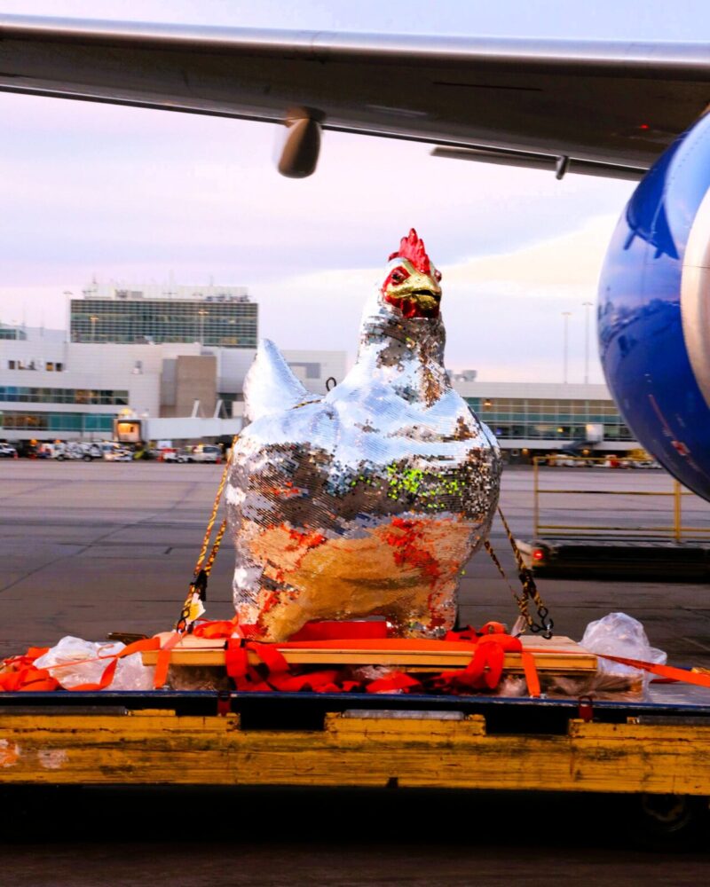 Yes, that was a giant chicken at Denver Int’l Airport