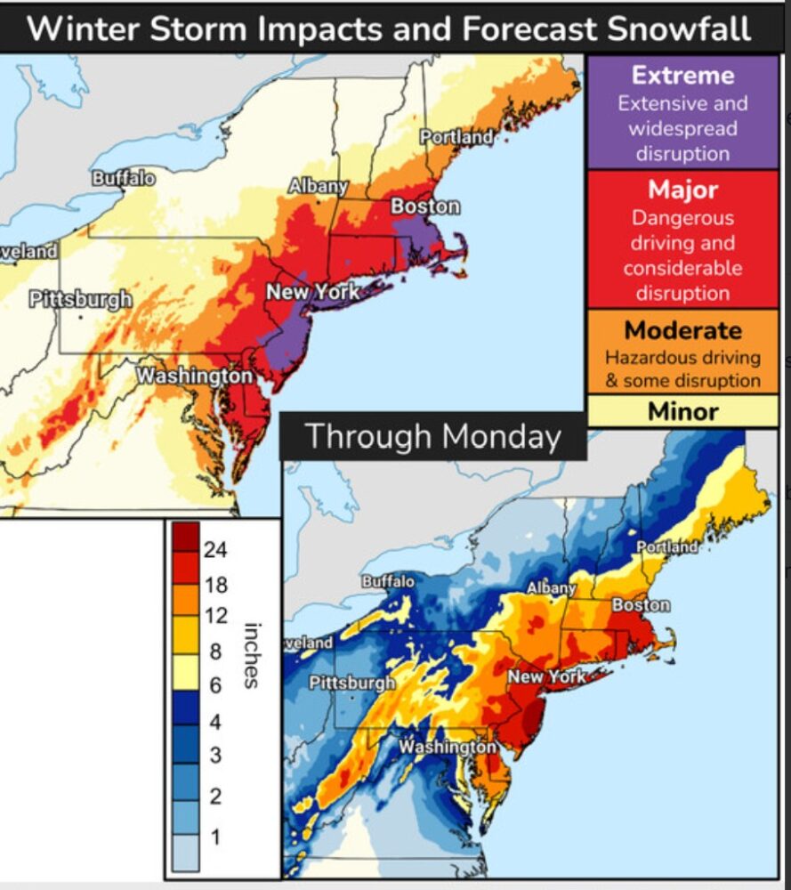 Trouble for travelers: blizzard + Global Entry closure. TSA PreCheck: open.