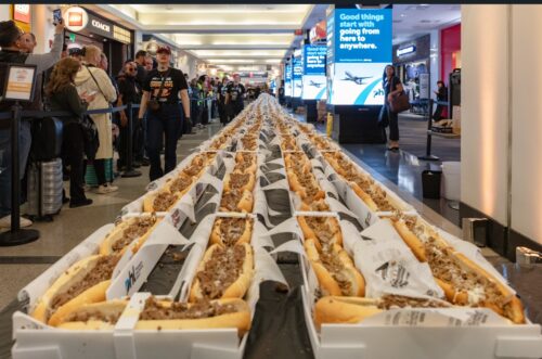 PHL Airport & the world’s longest line of cheesesteaks