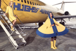 Flight attendant fashion at the Museum of Flight