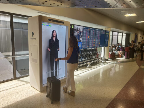Amelia the Avatar lands at Boston Logan International Airport